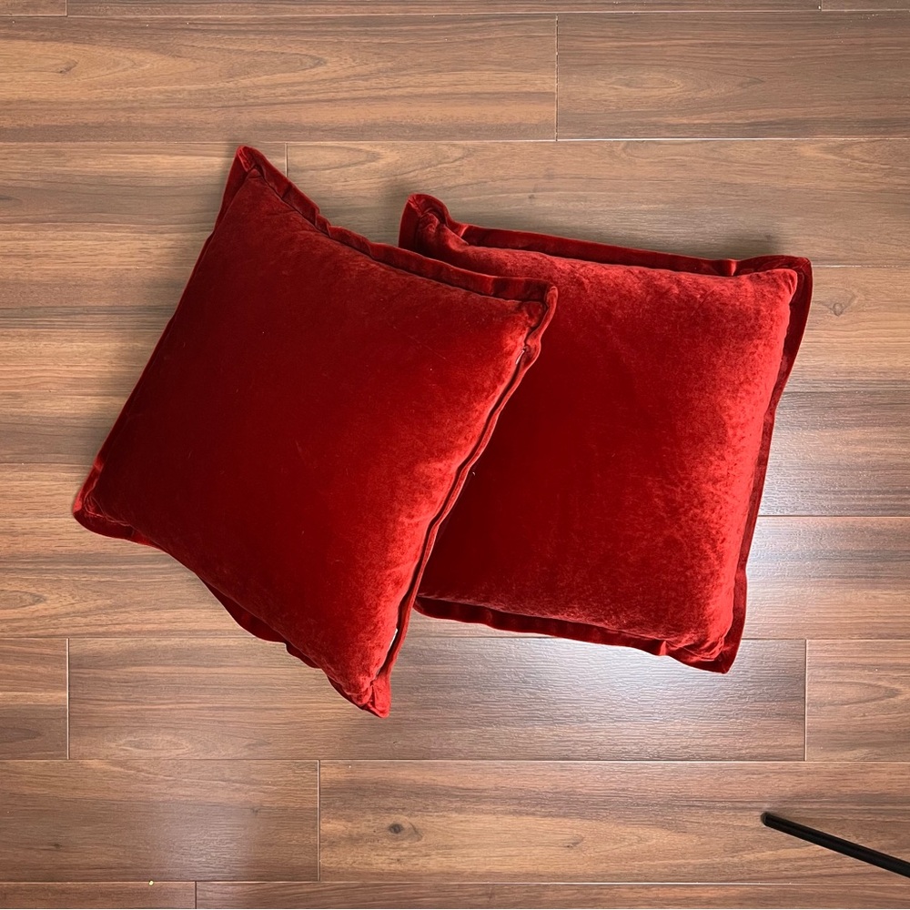 Red Velvet Throw Pillows,goose down - Picture 5 of 5